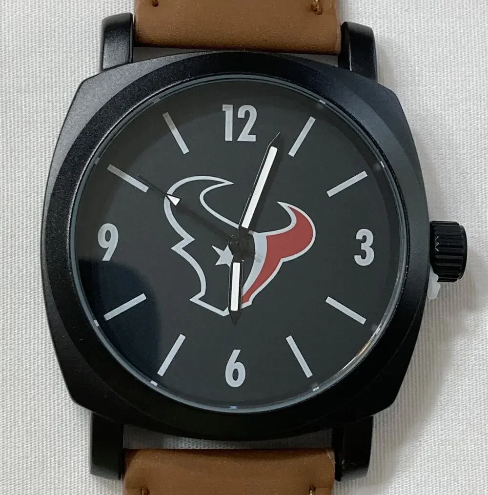 Houston Texans Men's Sparo The Knight Series Brown Leather Strap Watch